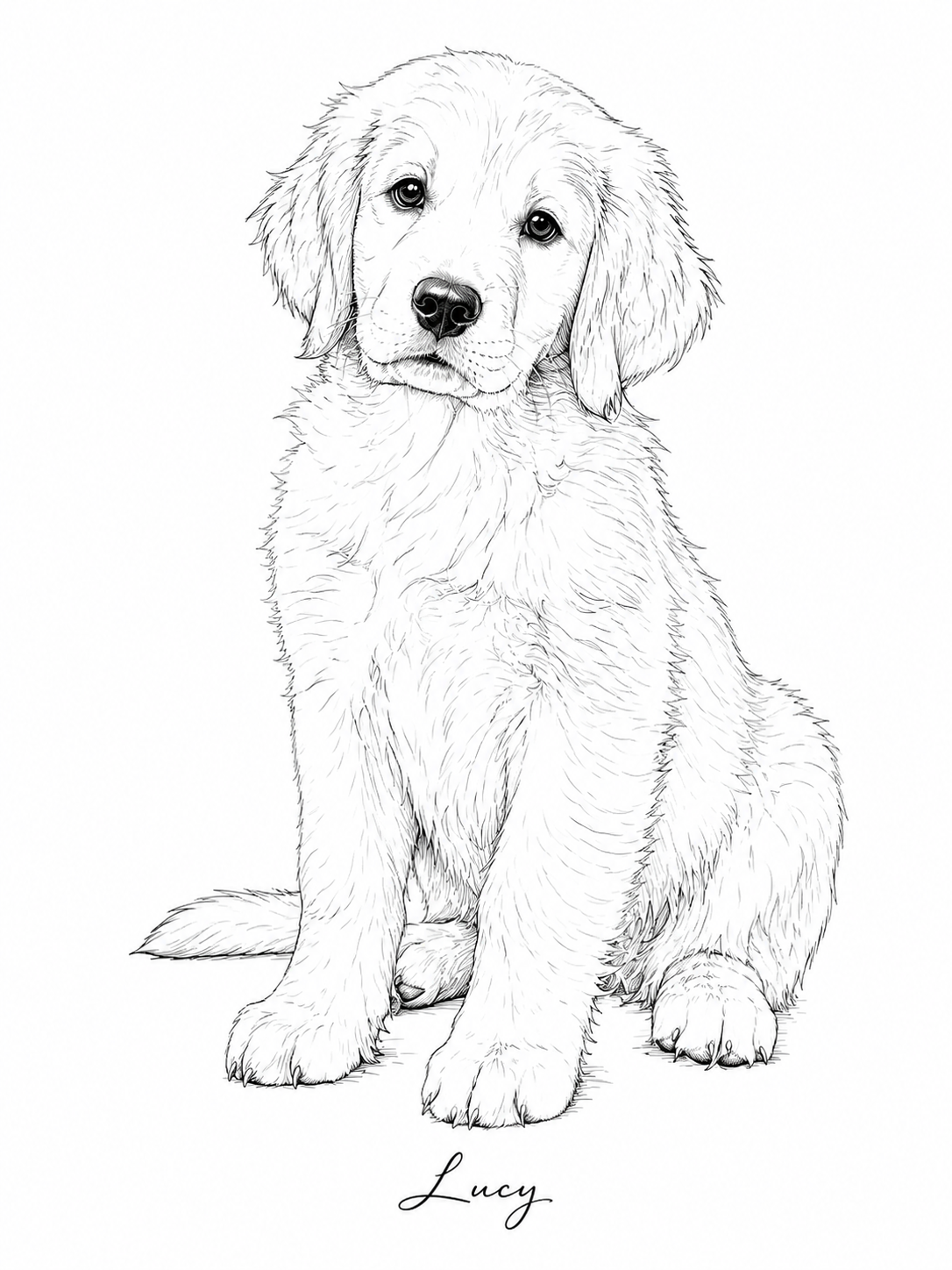 Pet Line Art Portrait